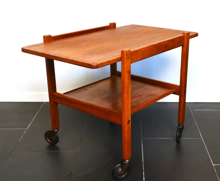 Pamono Swedish Rulle Teak Serving Cart by Källemo, 1960s Discount