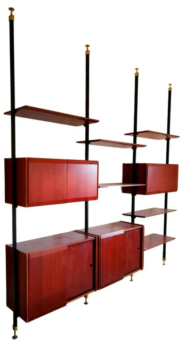 Pamono Swedish Teak and Brass Terra Library, 1960s