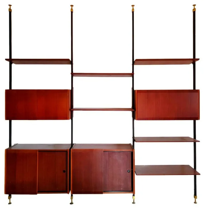 Pamono Swedish Teak and Brass Terra Library, 1960s