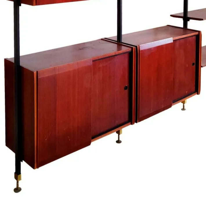 Pamono Swedish Teak and Brass Terra Library, 1960s