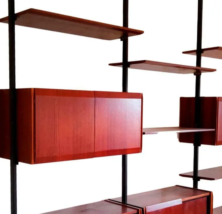 Pamono Swedish Teak and Brass Terra Library, 1960s