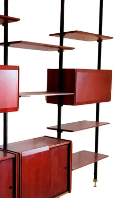 Pamono Swedish Teak and Brass Terra Library, 1960s