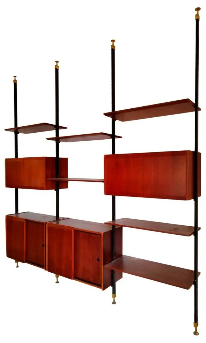 Pamono Swedish Teak and Brass Terra Library, 1960s