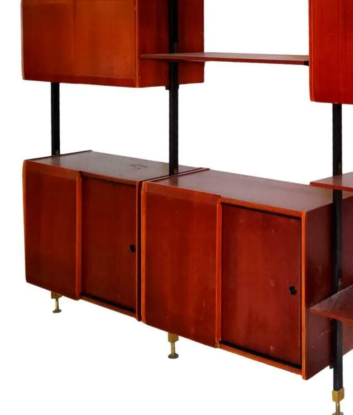 Pamono Swedish Teak and Brass Terra Library, 1960s
