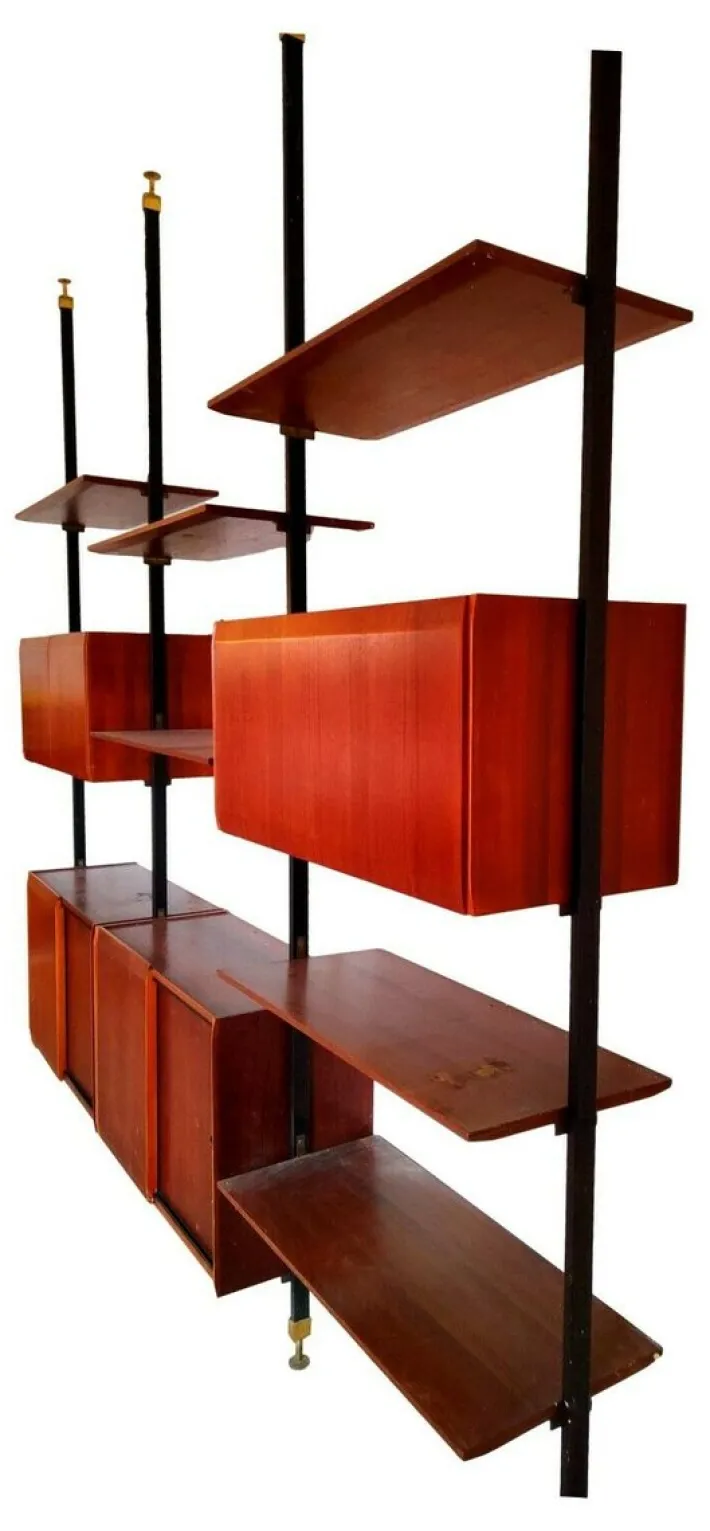 Pamono Swedish Teak and Brass Terra Library, 1960s