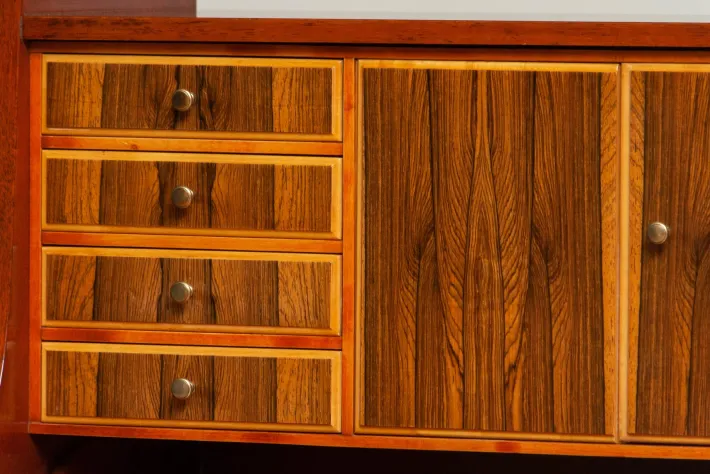 Pamono Swedish Walnut and Elm Secretaire, 1960s New