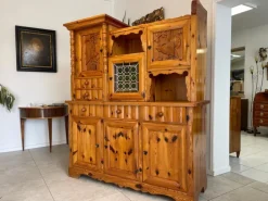 Pamono Swiss Pine Sideboard with Leaded Glass Sale
