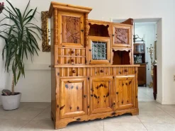 Pamono Swiss Pine Sideboard with Leaded Glass Sale