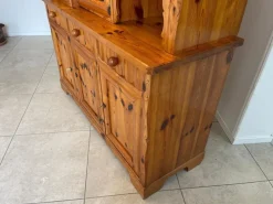 Pamono Swiss Pine Sideboard with Leaded Glass Sale