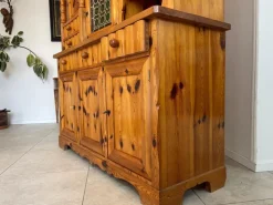 Pamono Swiss Pine Sideboard with Leaded Glass Sale