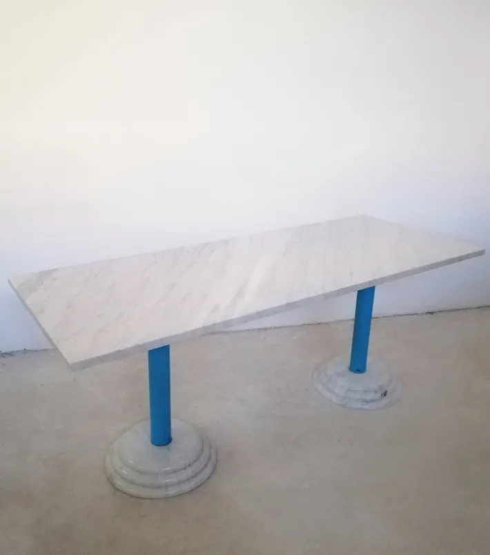 Pamono Table in Marble by Antonia Astori for Driade, 1980s New