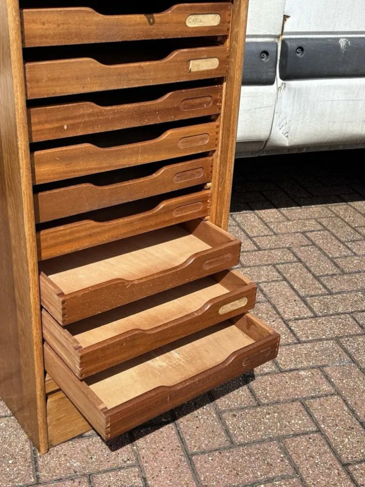 Pamono Tambour Front Filing Cabinet with 9 Drawers New