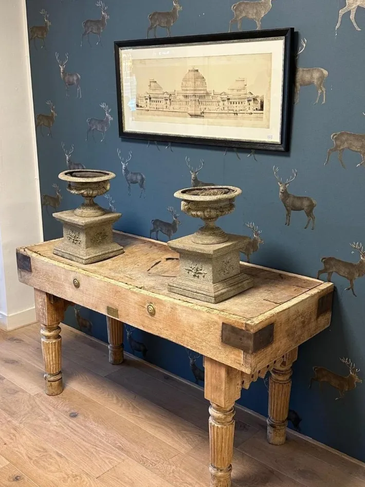 Pamono Tan Beech Butcher Table Sale