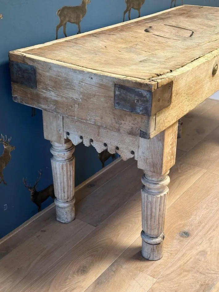 Pamono Tan Beech Butcher Table Sale