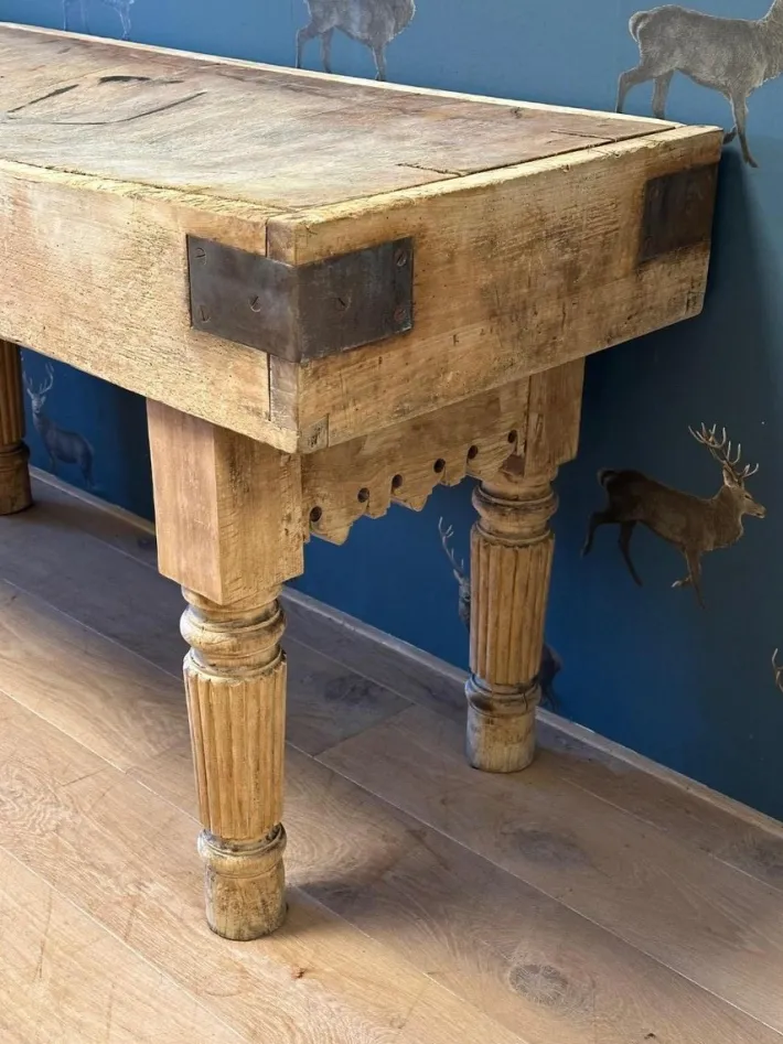 Pamono Tan Beech Butcher Table Sale