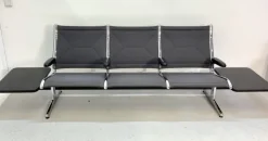 Pamono Tandem Sling Airport Seat Bench with Table by Charles & Ray Eames for Herman Miller, 1960s, USA Outlet