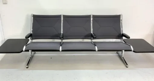 Pamono Tandem Sling Airport Seat Bench with Table by Charles & Ray Eames for Herman Miller, 1960s, USA Outlet