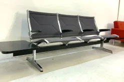 Pamono Tandem Sling Airport Seat Bench with Table by Charles & Ray Eames for Herman Miller, 1960s, USA Outlet