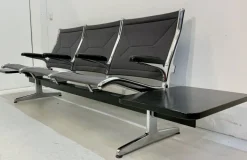 Pamono Tandem Sling Airport Seat Bench with Table by Charles & Ray Eames for Herman Miller, 1960s, USA Outlet