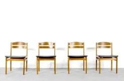Pamono Teak and Leatherette Dining Chairs, 1960s, Set of 4 Sale