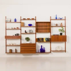 Pamono Teak 4-Bay Wall Unit by Poul Cadovius for Cado, Denmark, 1960s Sale