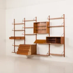 Pamono Teak 4-Bay Wall Unit by Poul Cadovius for Cado, Denmark, 1960s Sale
