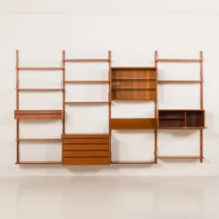 Pamono Teak 4-Bay Wall Unit by Poul Cadovius for Cado, Denmark, 1960s Sale