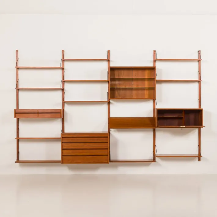Pamono Teak 4-Bay Wall Unit by Poul Cadovius for Cado, Denmark, 1960s Sale