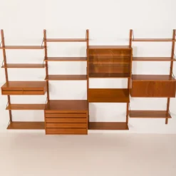 Pamono Teak 4-Bay Wall Unit by Poul Cadovius for Cado, Denmark, 1960s Sale