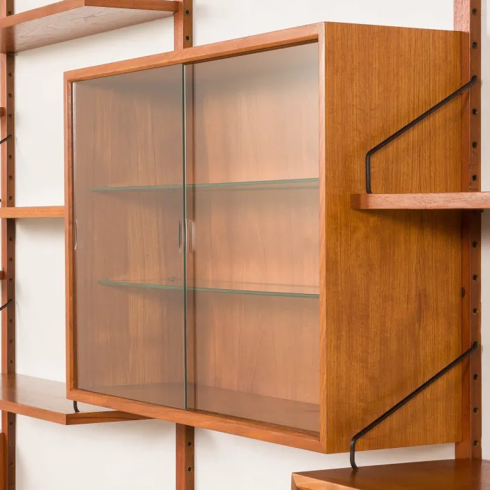 Pamono Teak 4-Bay Wall Unit by Poul Cadovius for Cado, Denmark, 1960s Sale