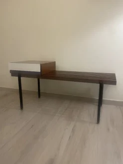 Pamono Teak Bench with Drawer, 1960s Hot