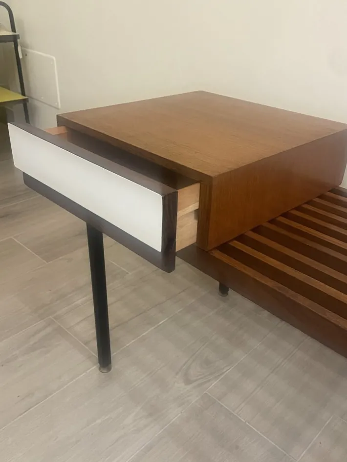 Pamono Teak Bench with Drawer, 1960s Hot