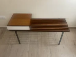 Pamono Teak Bench with Drawer, 1960s Hot