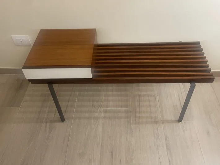 Pamono Teak Bench with Drawer, 1960s Hot