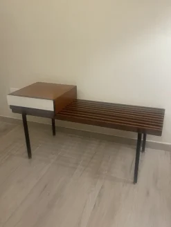 Pamono Teak Bench with Drawer, 1960s Hot