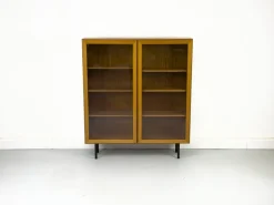 Pamono Teak Cabinet with Glass Doors from Omann Jun, 1960s New