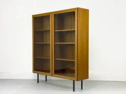 Pamono Teak Cabinet with Glass Doors from Omann Jun, 1960s New