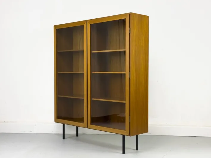 Pamono Teak Cabinet with Glass Doors from Omann Jun, 1960s New