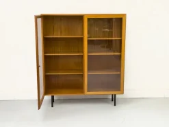 Pamono Teak Cabinet with Glass Doors from Omann Jun, 1960s New