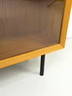 Pamono Teak Cabinet with Glass Doors from Omann Jun, 1960s New