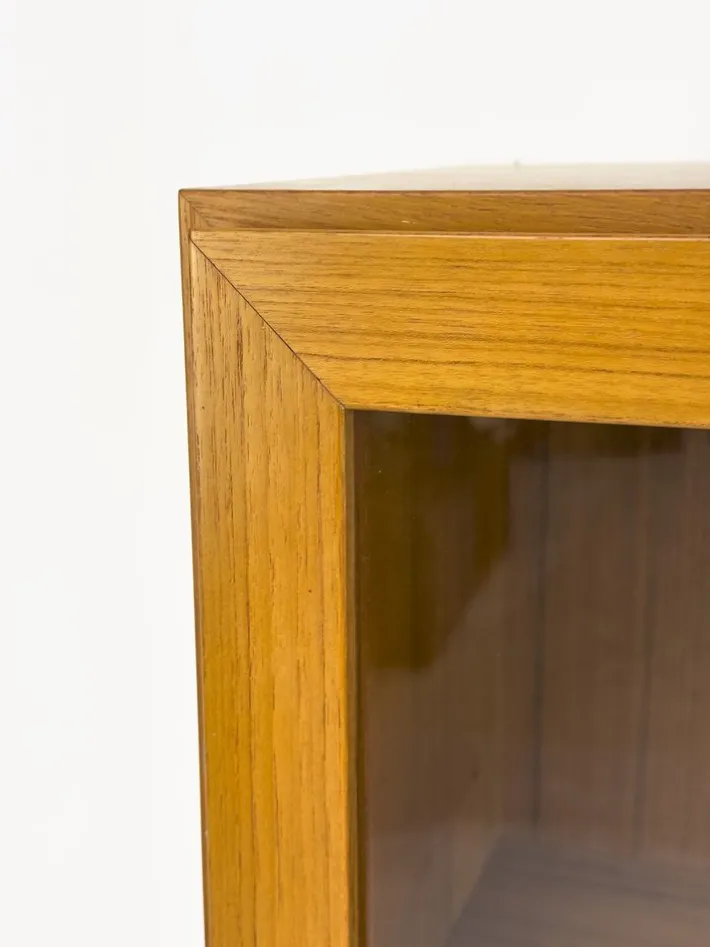 Pamono Teak Cabinet with Glass Doors from Omann Jun, 1960s New