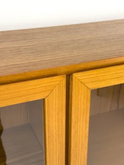 Pamono Teak Cabinet with Glass Doors from Omann Jun, 1960s New
