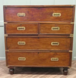 Pamono Teak Campaign Secretaire, 1920s Online