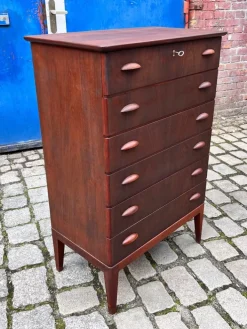 Pamono Teak Chest of Drawers with Lock, Denmark Sale