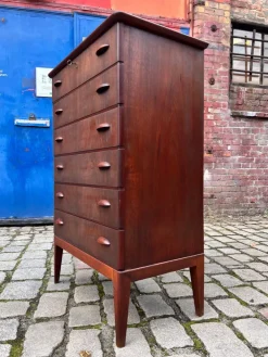 Pamono Teak Chest of Drawers with Lock, Denmark Sale