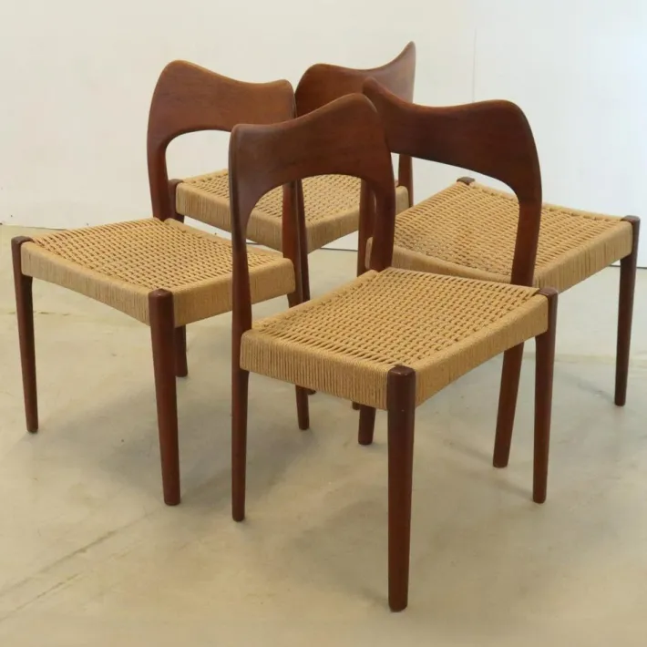Pamono Teak Dining Chairs by Niels Otto Møller for J.L. Møllers, Denmark, 1960s Outlet