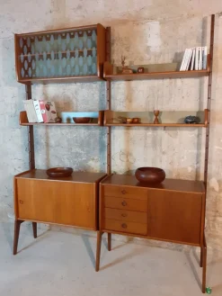 Pamono Teak Ergo Wall Unit with 2 Sections by John Texmon for Blindheim Møbelfabrikk, 1960s Online