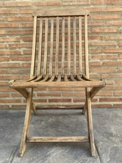Pamono Teak Folding Deck Chair with Slat Back from Scan Com, 1960s