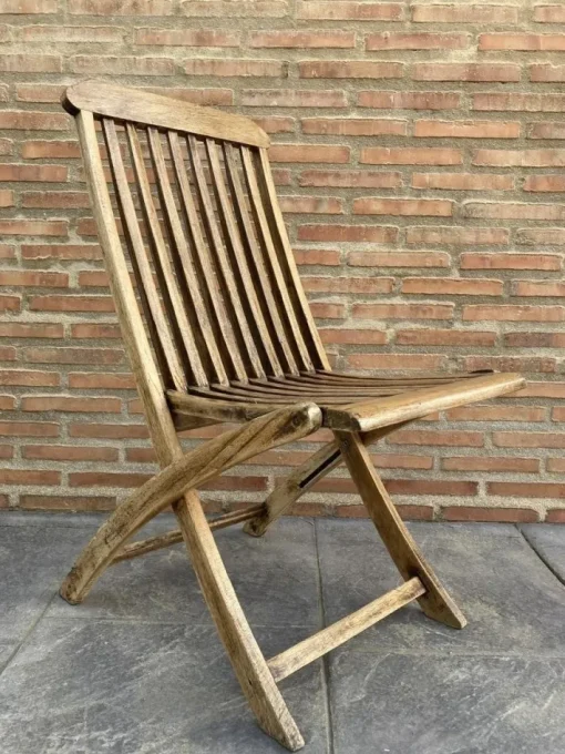 Pamono Teak Folding Deck Chair with Slat Back from Scan Com, 1960s