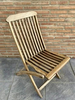 Pamono Teak Folding Deck Chair with Slat Back from Scan Com, 1960s